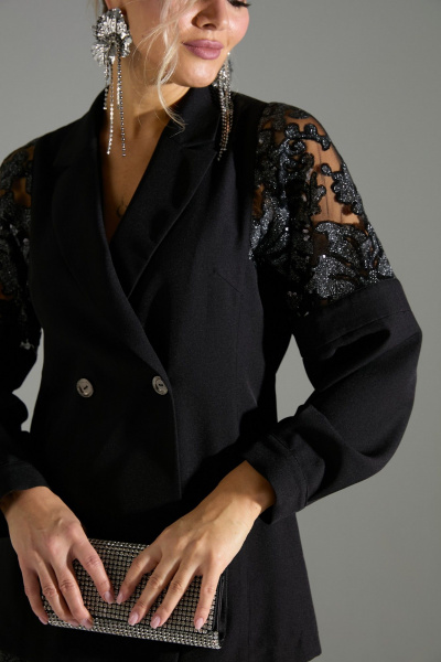 Жакет, юбка LM К72042 черное_кружево - фото 8