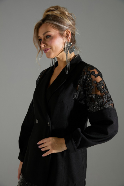 Жакет, юбка LM К72042 черное_кружево - фото 7