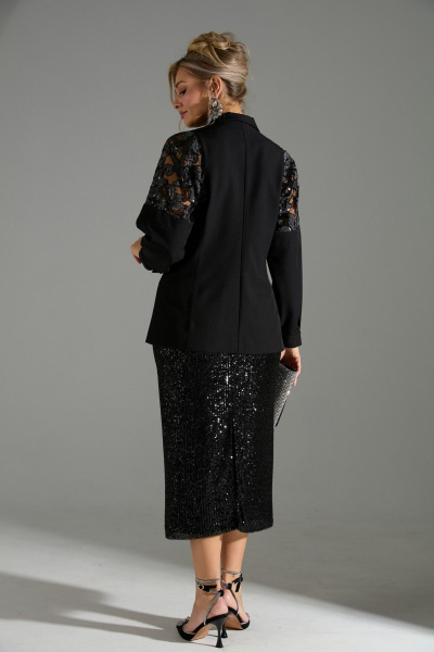 Жакет, юбка LM К72042 черное_кружево - фото 6