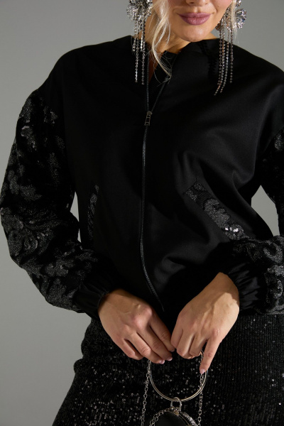 Бомбер, юбка LM К168042 черный - фото 6