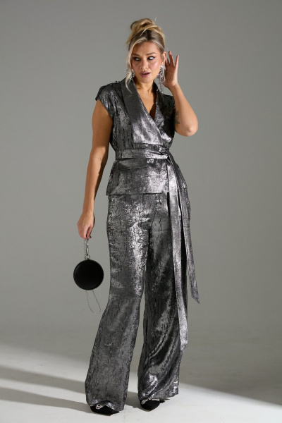 Брюки, жилет LM К126048 серый_шиммер - фото 1