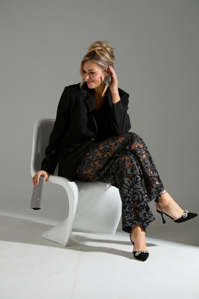 Брюки, жакет LM К43040 черный - фото 6