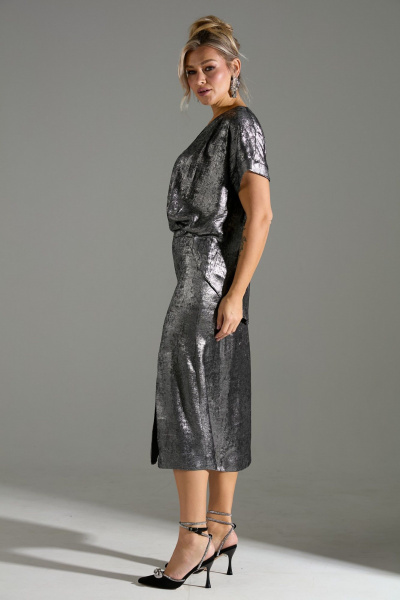 Блуза, юбка LM М94 серый_шиммер - фото 4