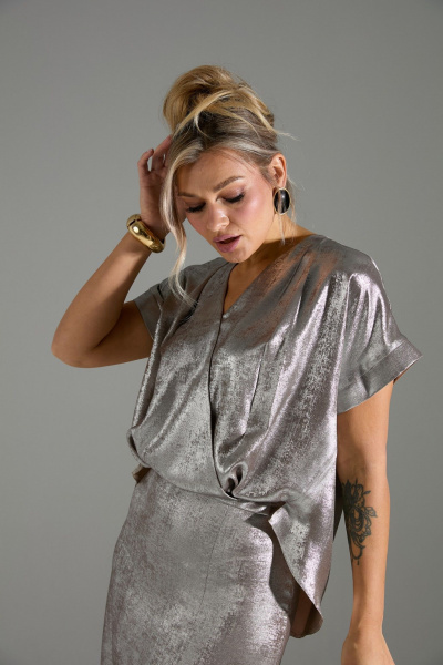 Блуза, юбка LM М94 бежевый_шиммер - фото 9