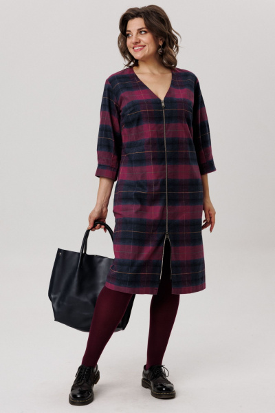 Платье Anelli 1728 винная_геометрия - фото 9