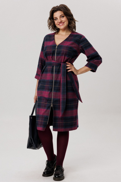 Платье Anelli 1728 винная_геометрия - фото 4