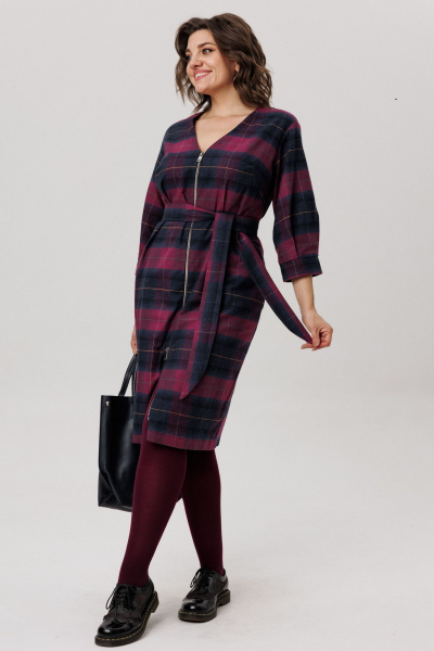 Платье Anelli 1728 винная_геометрия - фото 3