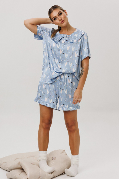 Блуза, шорты Anelli 1749 небесный_зефир - фото 8