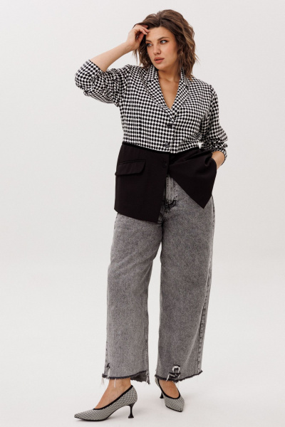 Жакет Anelli 1756 ретро_монохром - фото 8