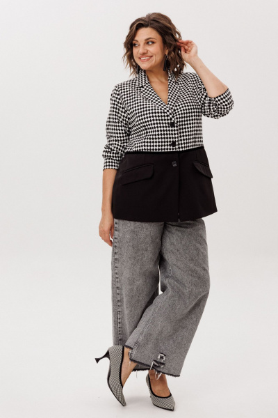 Жакет Anelli 1756 ретро_монохром - фото 6