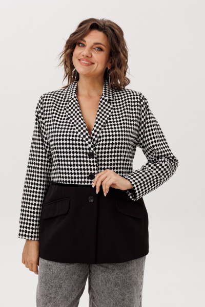 Жакет Anelli 1756 ретро_монохром - фото 4