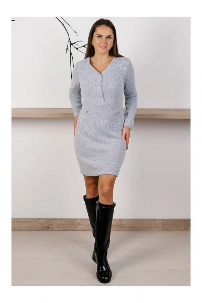 Платье MONA STYLE 22046/1 серый - фото 1