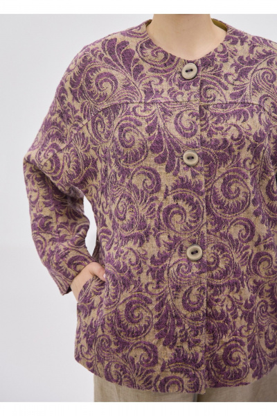 Жакет Полинушка 709 жёлто-фиолетовый_огурчик - фото 4