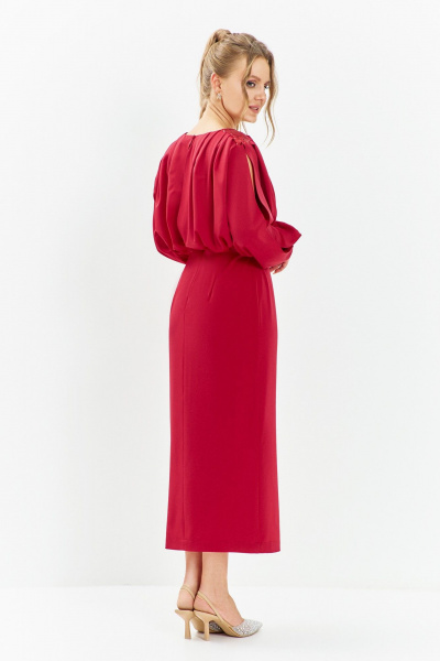 Платье Euromoda 669 красный - фото 4