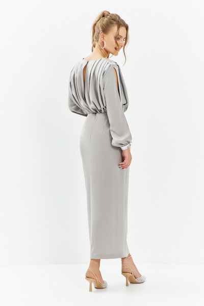 Платье Euromoda 669 серый - фото 5