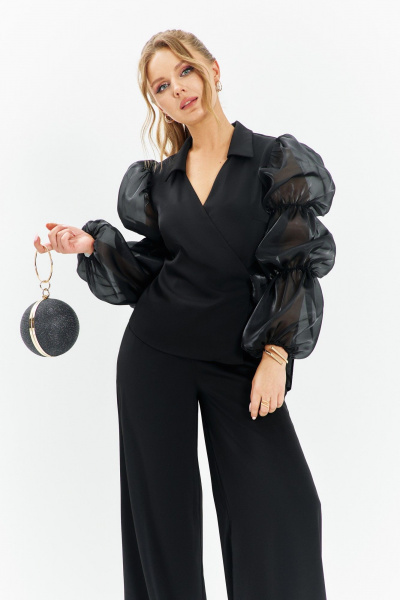 Блуза, брюки Euromoda 671 черный - фото 2