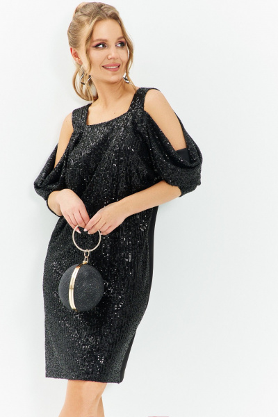Платье Euromoda 673 черный - фото 1