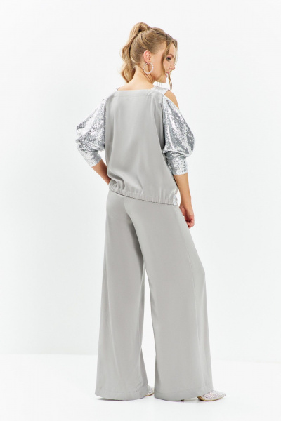 Брюки, джемпер Euromoda 676 серый - фото 3