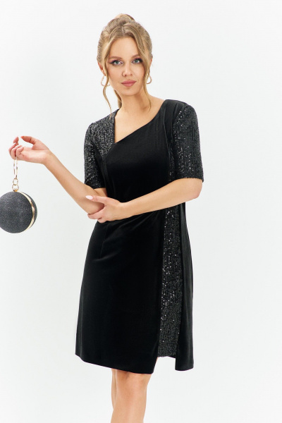 Платье Euromoda 677 черный - фото 2