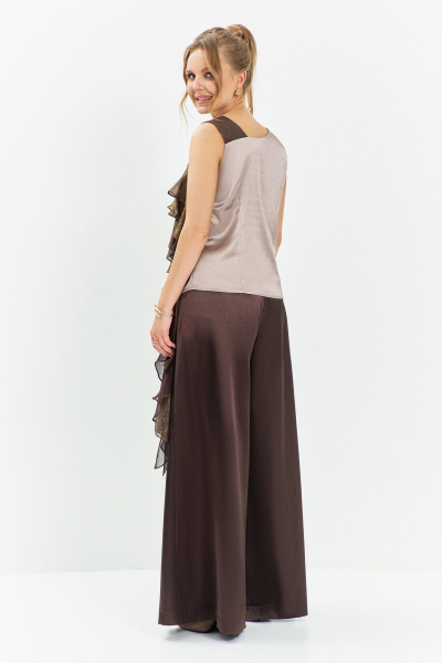 Блуза Euromoda 679 коричневые_оттенки - фото 3