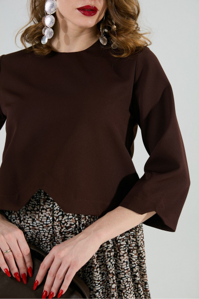 Платье NikVa 740-20 шоколад_шоколадная абстракция - фото 7