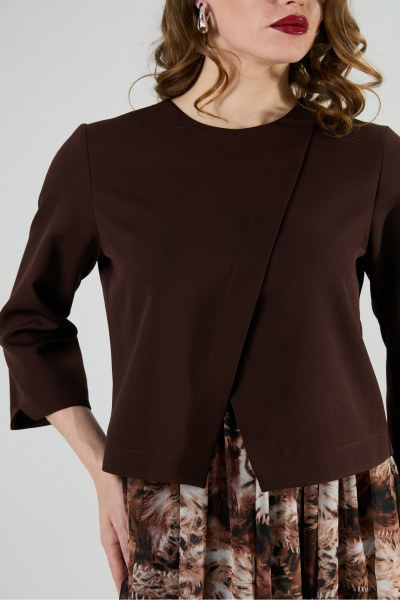 Платье NikVa 1007-1 шоколад_тигровая абстракция - фото 10