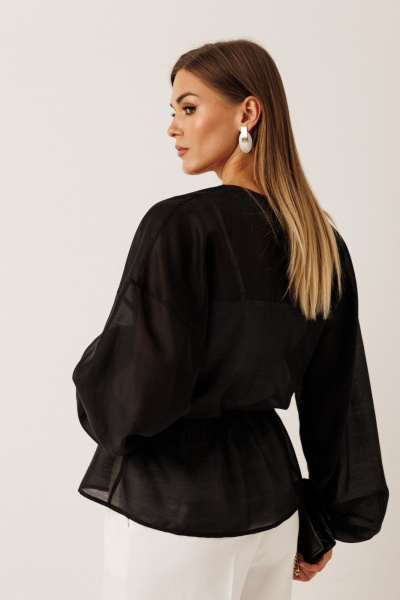 Блуза, брюки, топ KOKOdea 30001 чёрный и молочный - фото 5