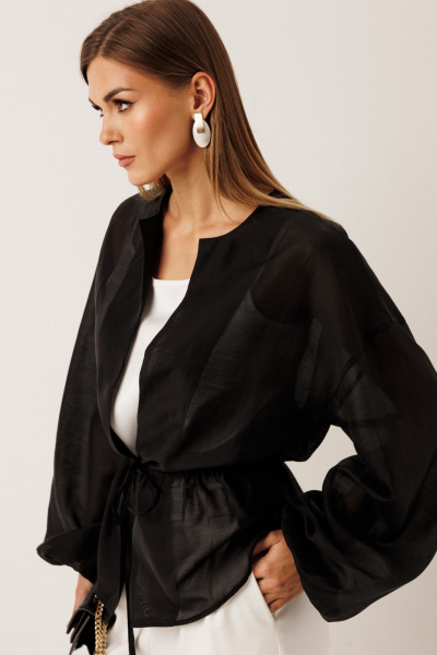 Блуза, брюки, топ KOKOdea 30001 чёрный и молочный - фото 4