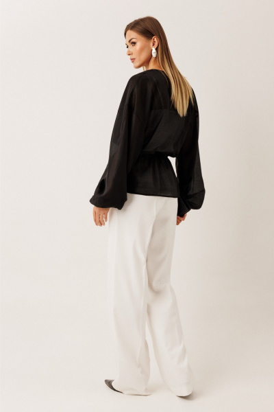 Блуза, брюки, топ KOKOdea 30001 чёрный и молочный - фото 3
