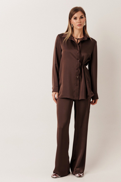 Блуза, брюки KOKOdea 30008 шоколад - фото 1