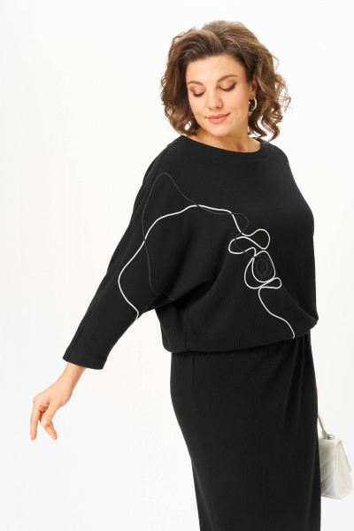 Платье Karina deLux M-1413 черный - фото 6