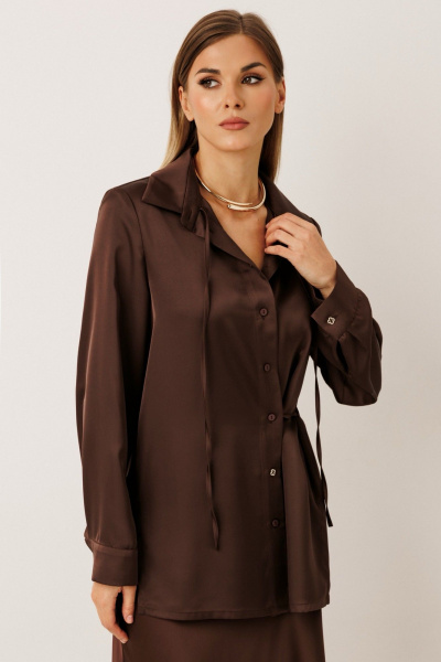 Блуза, брюки KOKOdea 31001 шоколад - фото 2