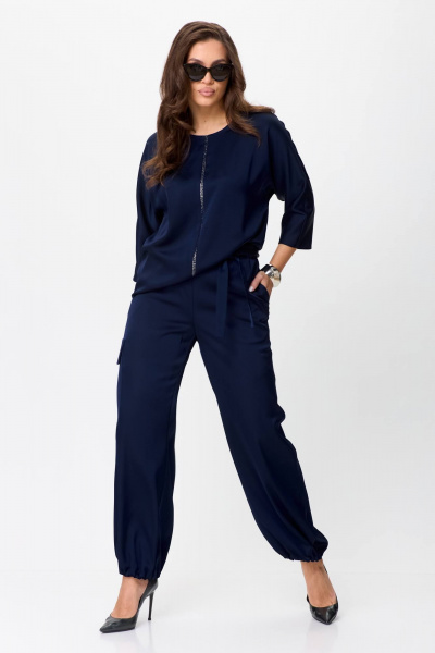 Блуза, брюки Karina deLux M-1295/1 темно-синий - фото 1