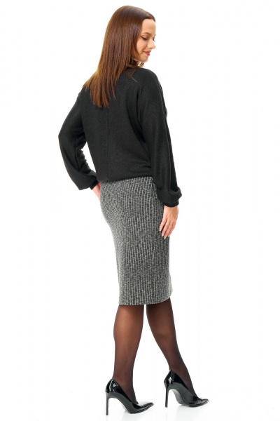 Джемпер, юбка T&N 7713 черный_полоска - фото 6