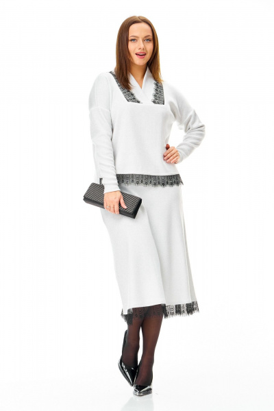 Джемпер, юбка T&N 7722 белый - фото 2