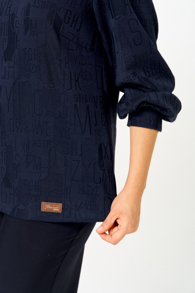 Блуза БелЭльСтиль 879-3_29_22 синий принт - фото 3