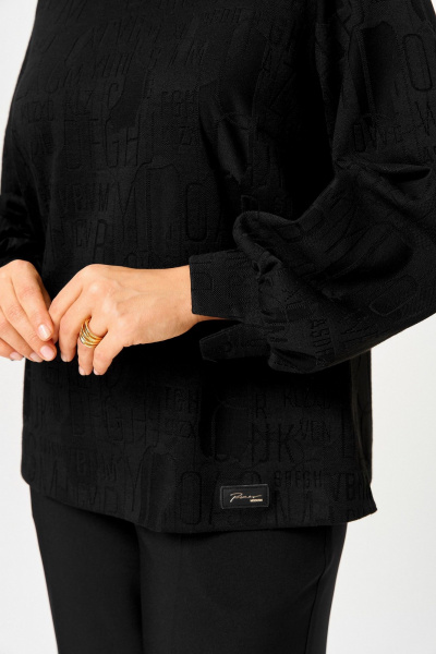 Блуза БелЭльСтиль 879-3_29_22 черный принт - фото 4