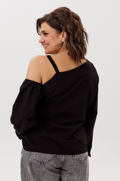 Блуза Anelli 1760 черная_орхидея - фото 6