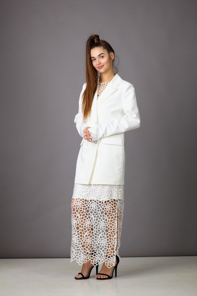 Жакет, платье Rosheli 842/2 молочный - фото 3