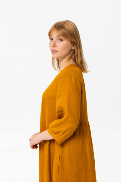 Платье SHLOMO 4-33 горчичный - фото 3