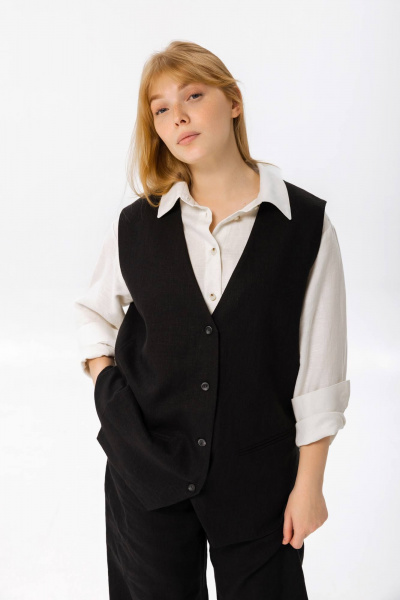 Жилет SHLOMO 6-4 черный - фото 1