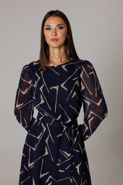 Платье Ларс Стиль 1161 сине-бежевый - фото 4