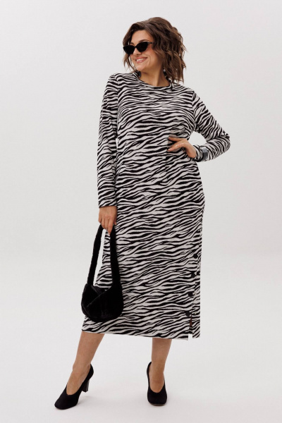 Платье Anelli 1755 черно-белое_кино - фото 2