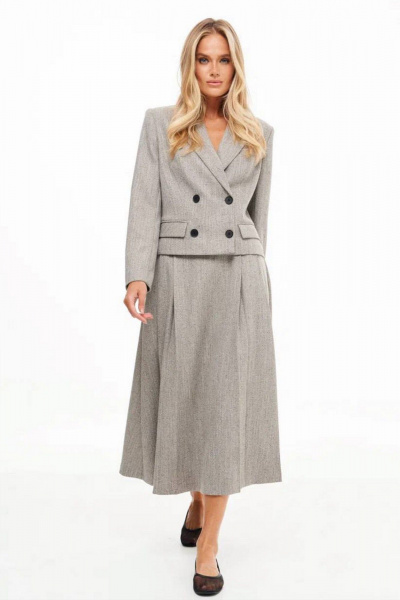 Жакет, юбка Prestige 5536 бежевый меланж - фото 1