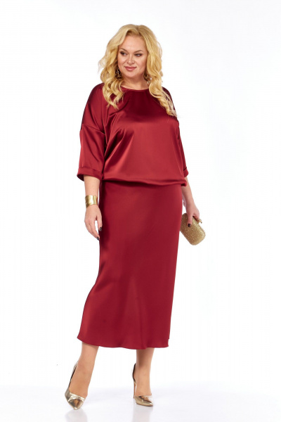 Блуза, юбка Элль-стиль 2449/1 бордо - фото 11