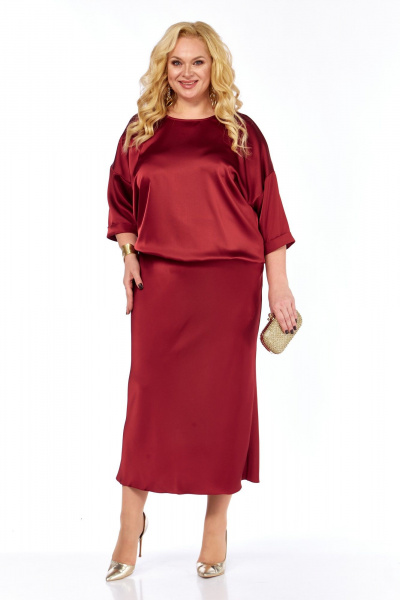 Блуза, юбка Элль-стиль 2449/1 бордо - фото 9