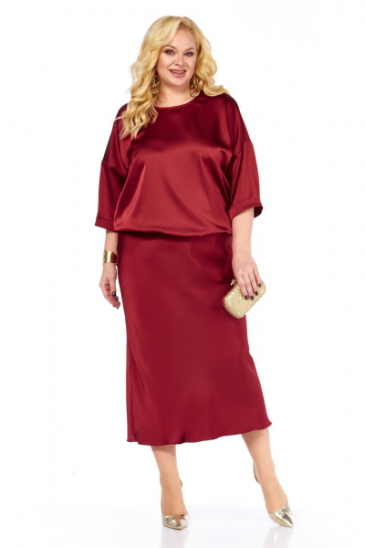 Блуза, юбка Элль-стиль 2449/1 бордо - фото 7