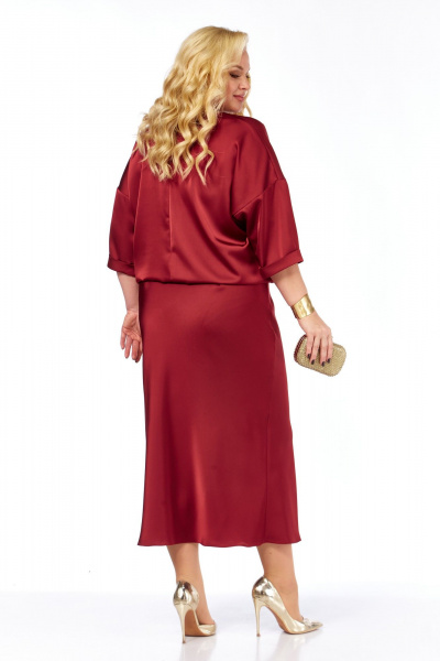Блуза, юбка Элль-стиль 2449/1 бордо - фото 6