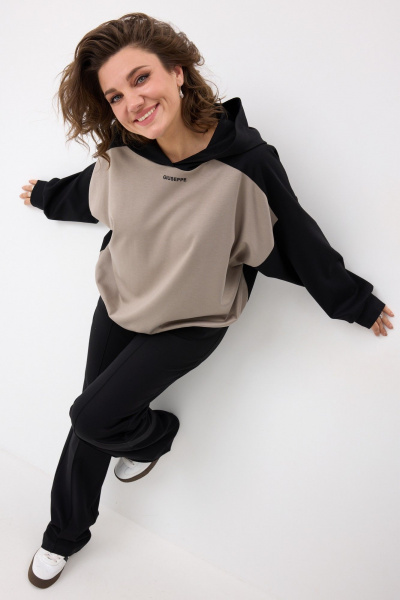 Брюки, худи BegiModa 3103 черный кварц - фото 5