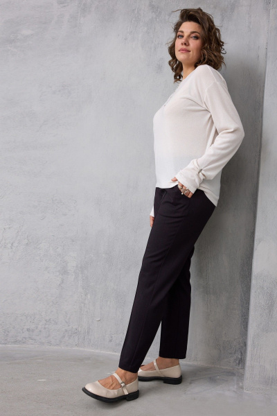 Брюки BegiModa 6078 черный_баклажан - фото 5